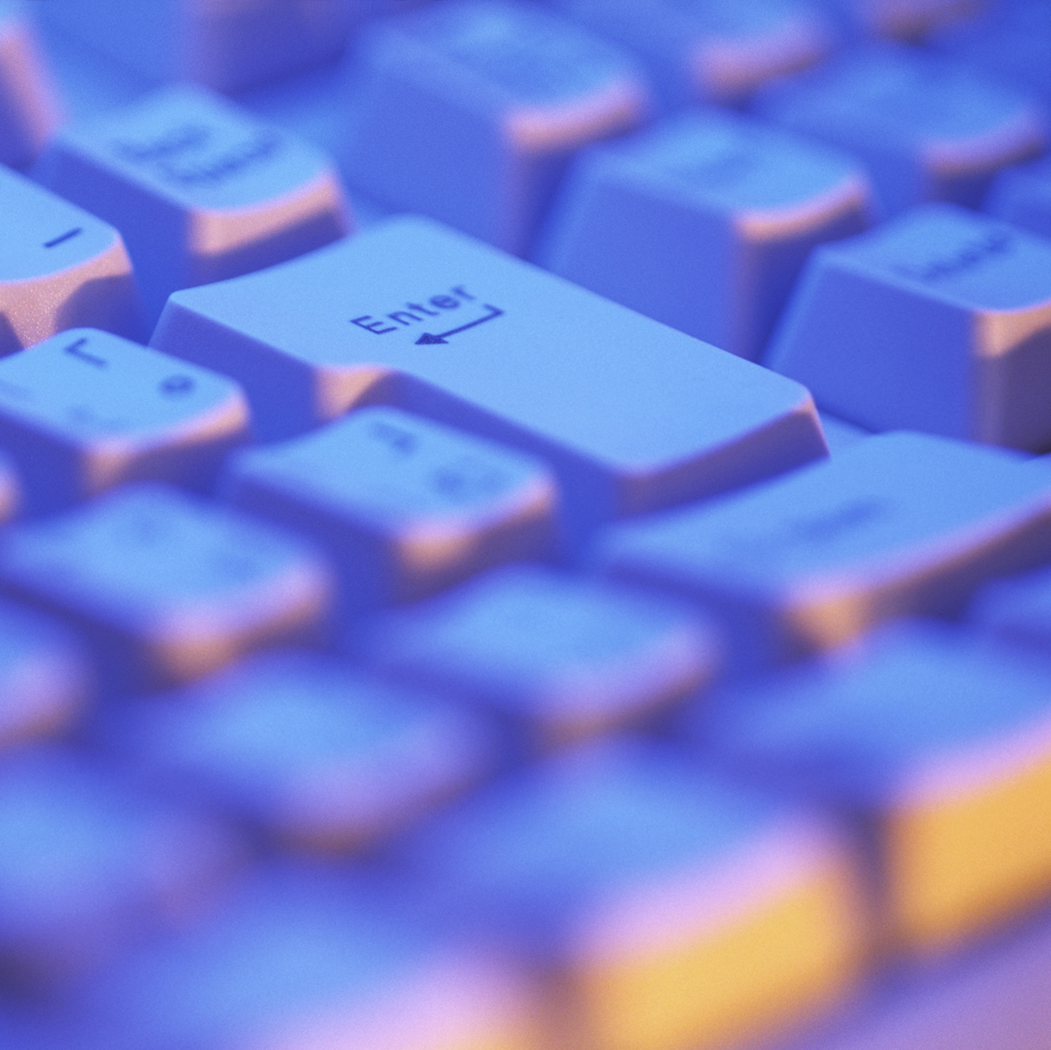 Keyboard focused on enter key